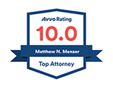 Avvo Rating 10.0 Matthew N. Menzer Top Attorney