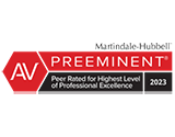 AV Preeminent Peer Rated For Highest Level Of Professional Excellence 2023