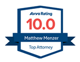 Avvo Rating 10.0 Matthew N. Menzer Top Attorney